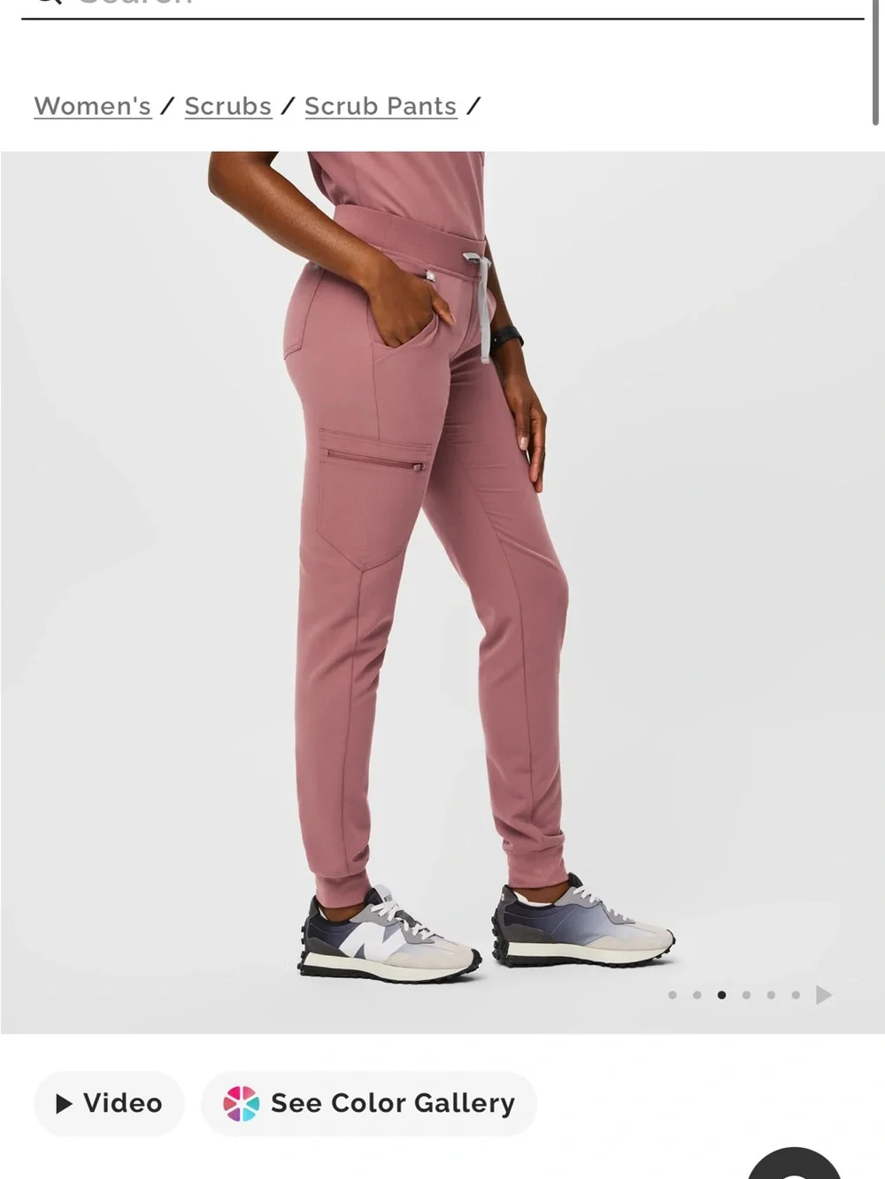Figs Women's Scrub Set in Dusty Rose Pink M top MP joggers